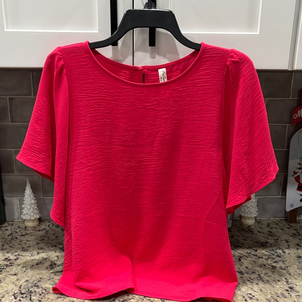 Women's top hot pink blouse